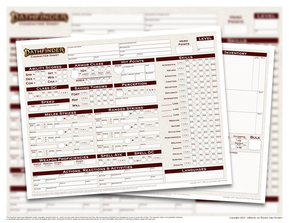 Pathfinder 2e Character ― Perchance Generator