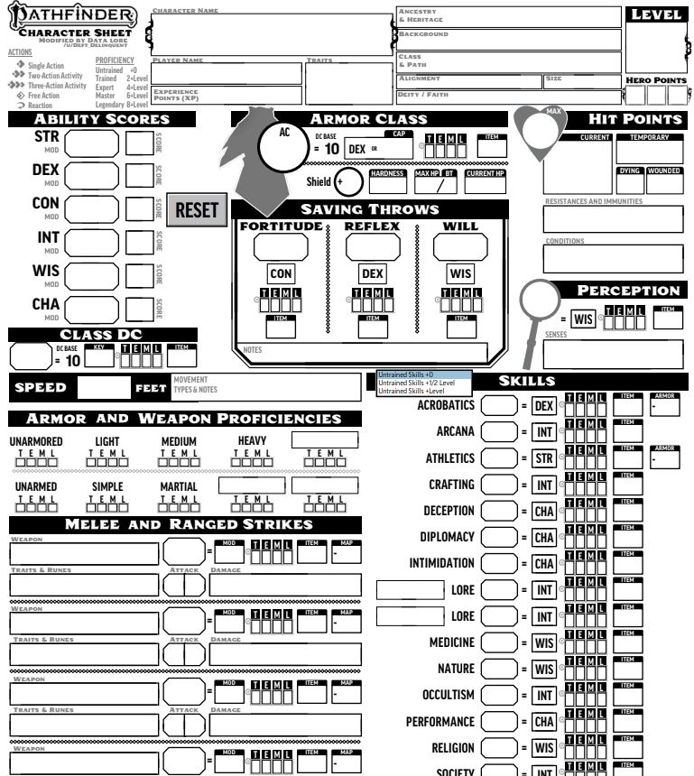 Pathfinder 2e Character ― Perchance Generator